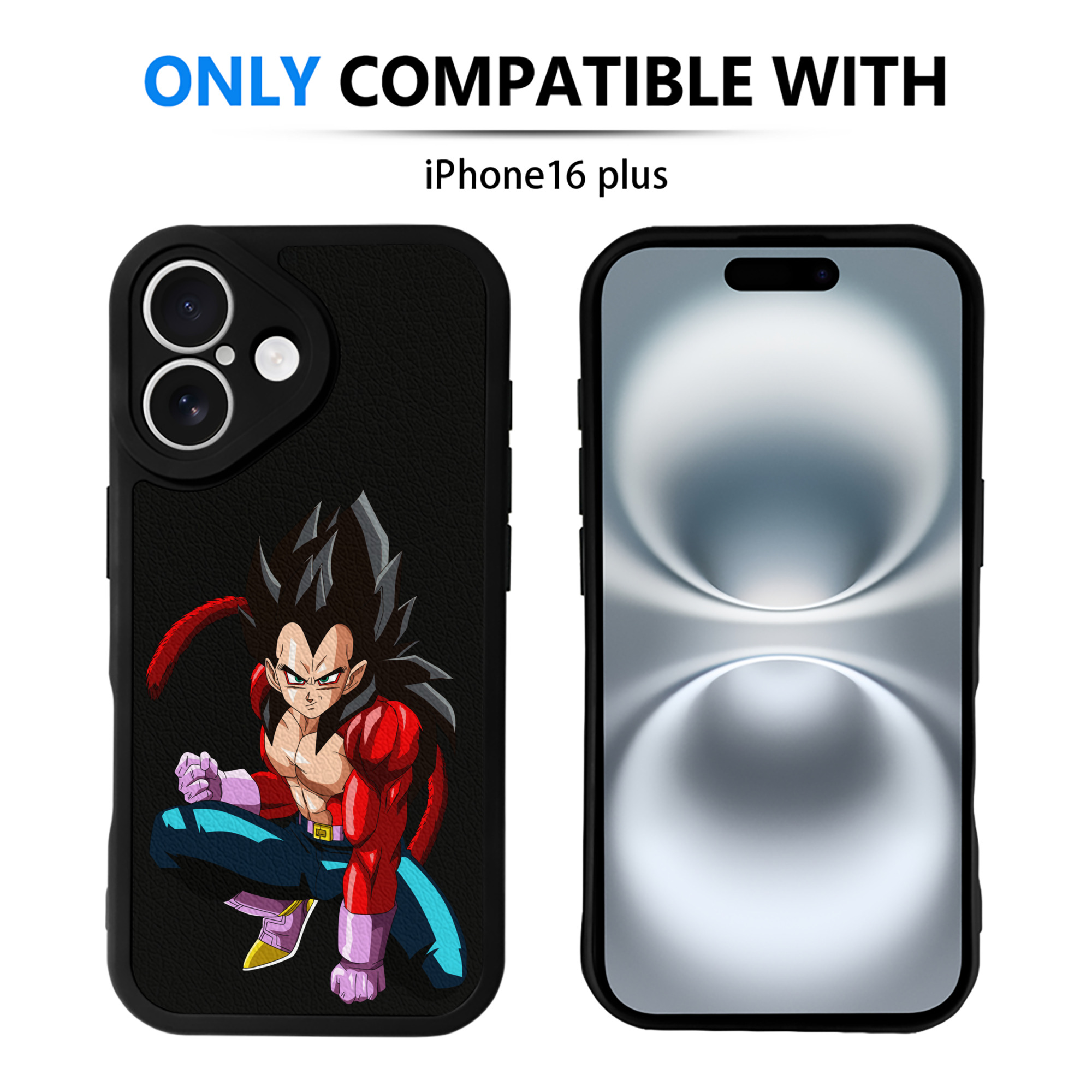 （画像用） ドラゴンボール ベジータ四世（Bejīta Yonsei）DRAGON BALL Vegeta IV 【iPhone 16シリーズ対応】シリコンスマホケース（レザー調） 材質：シリコン